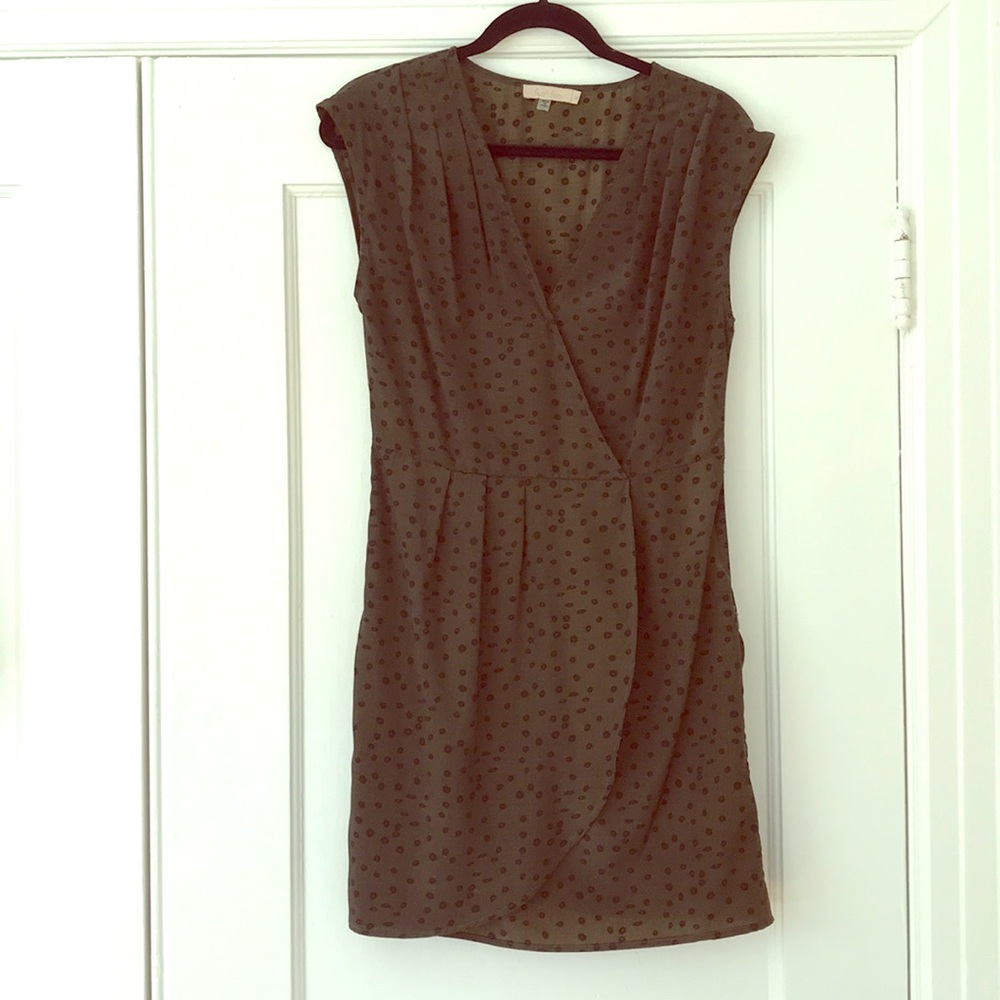 Olive green and black dress